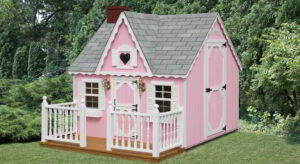 Pink Playhouse in the backyard
