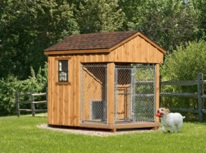 An outdoor dog kennel in your backyard