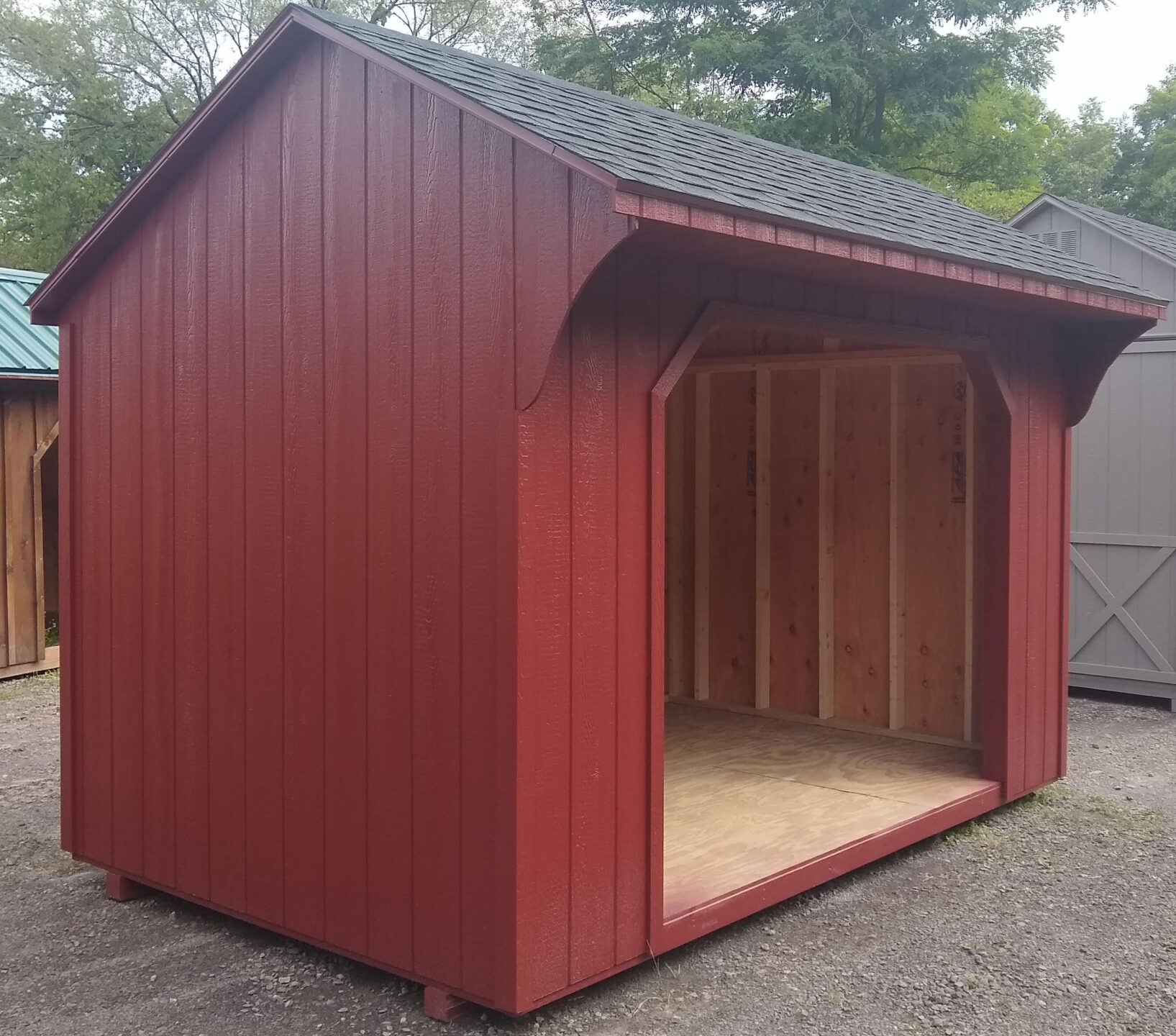 Red Wood Shed with Floor