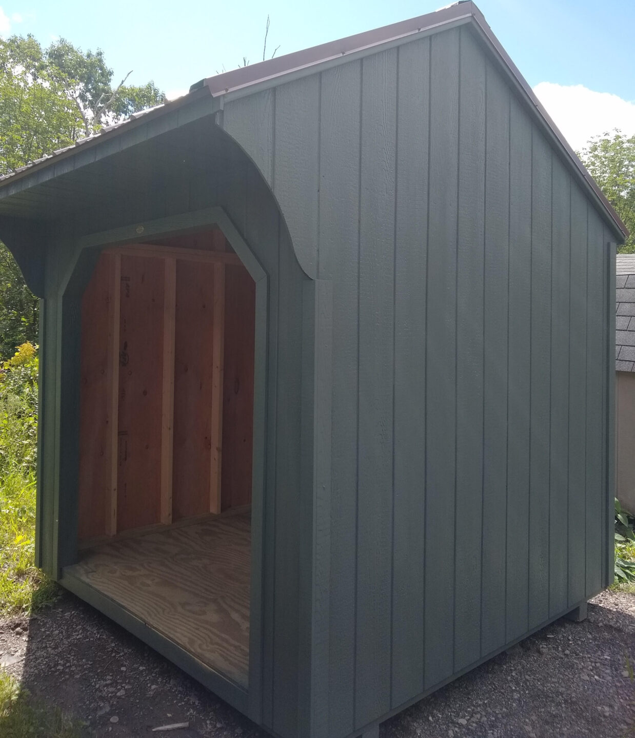 Green Wood Shed with Floor
