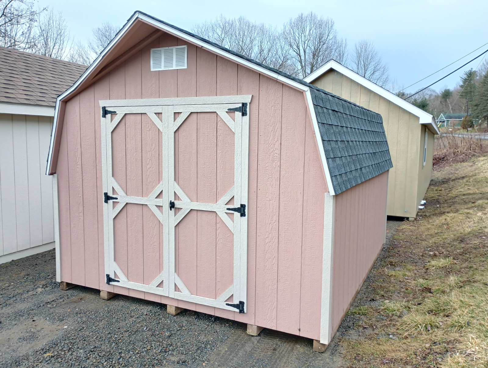 4' Wall Barn Shed with Double Doors