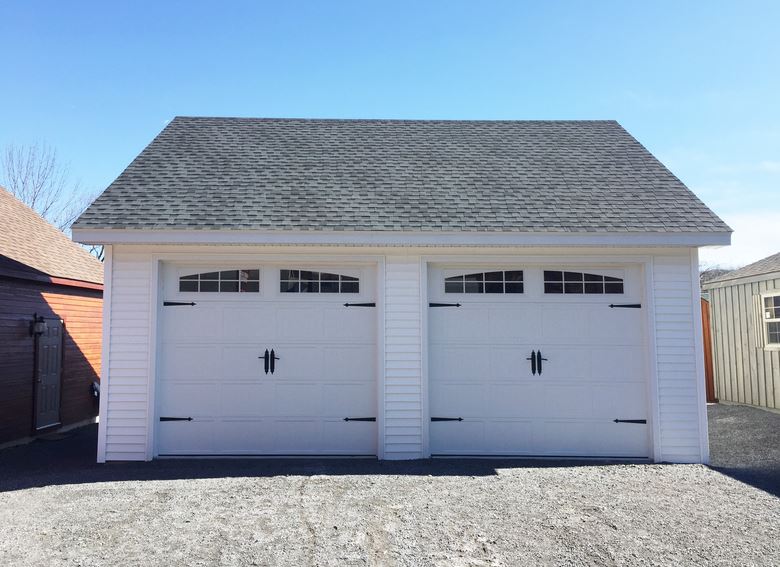 White double car garage
