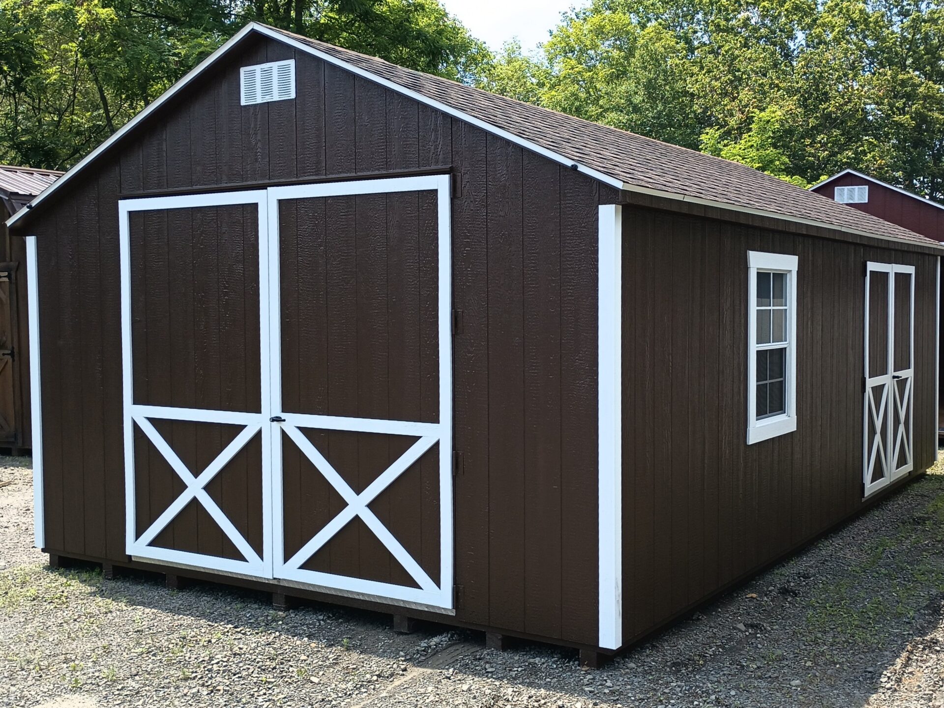 Brown Shed with Doors & Windows