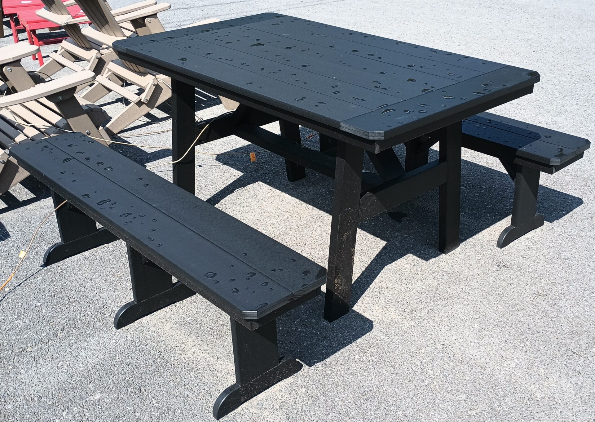 Black Table and 2 Benches