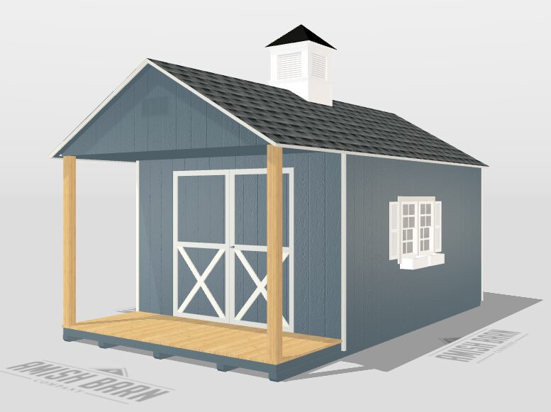 Custom Amish-built shed 3D rendering