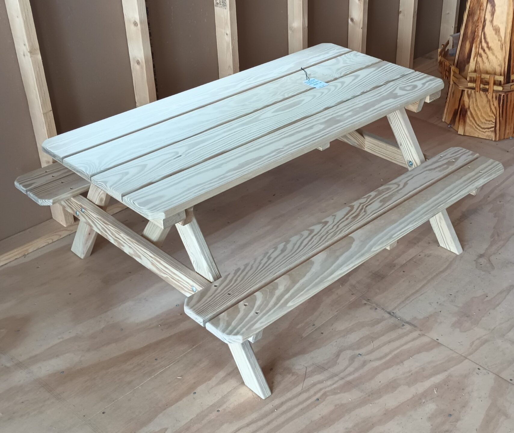 Small wooden picnic table