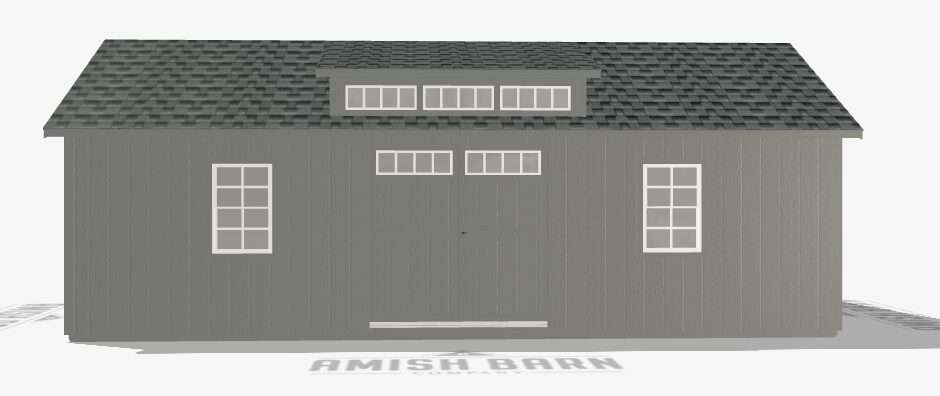 12x26 Estate Garage LP Smart Panel Siding painted ronks grey ronks grey composite trim Pewter gray architectural shingles (2) 24